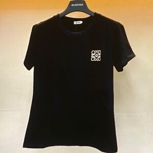 Loewe Black Tee with White Anagram Logo